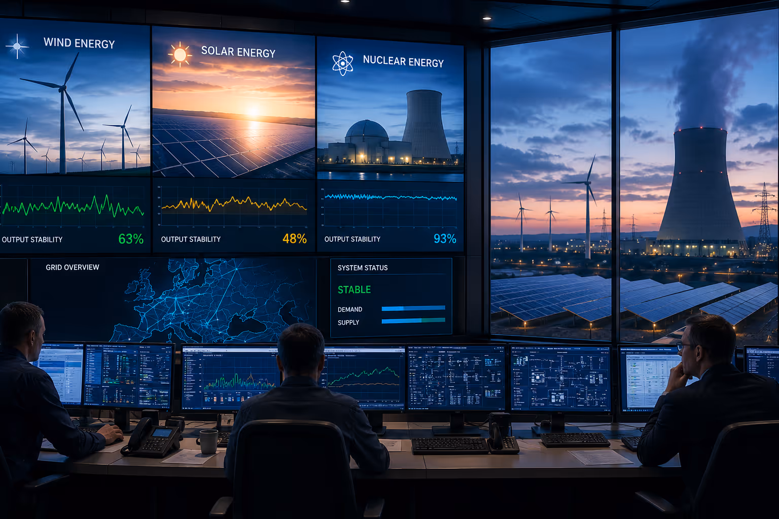 Atomstrom: Die unbequeme Ergänzung zu Wind und Sonne | Symbolbild KI-generiert © 2026 EMH AG JS by OpenAI 5.5