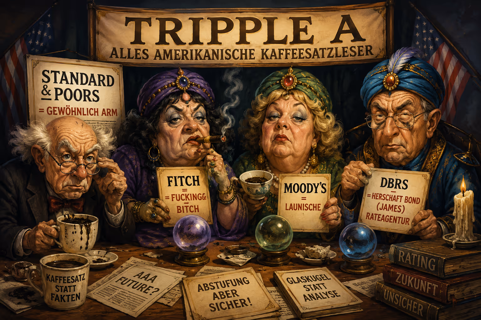 Österreichs Triple-A-Abstieg: Schuldenstaat ohne Heiligenschein? | Satirisches Symbolbild KI-generiert © 2026 EMH AG JS by OpenAI 5.5