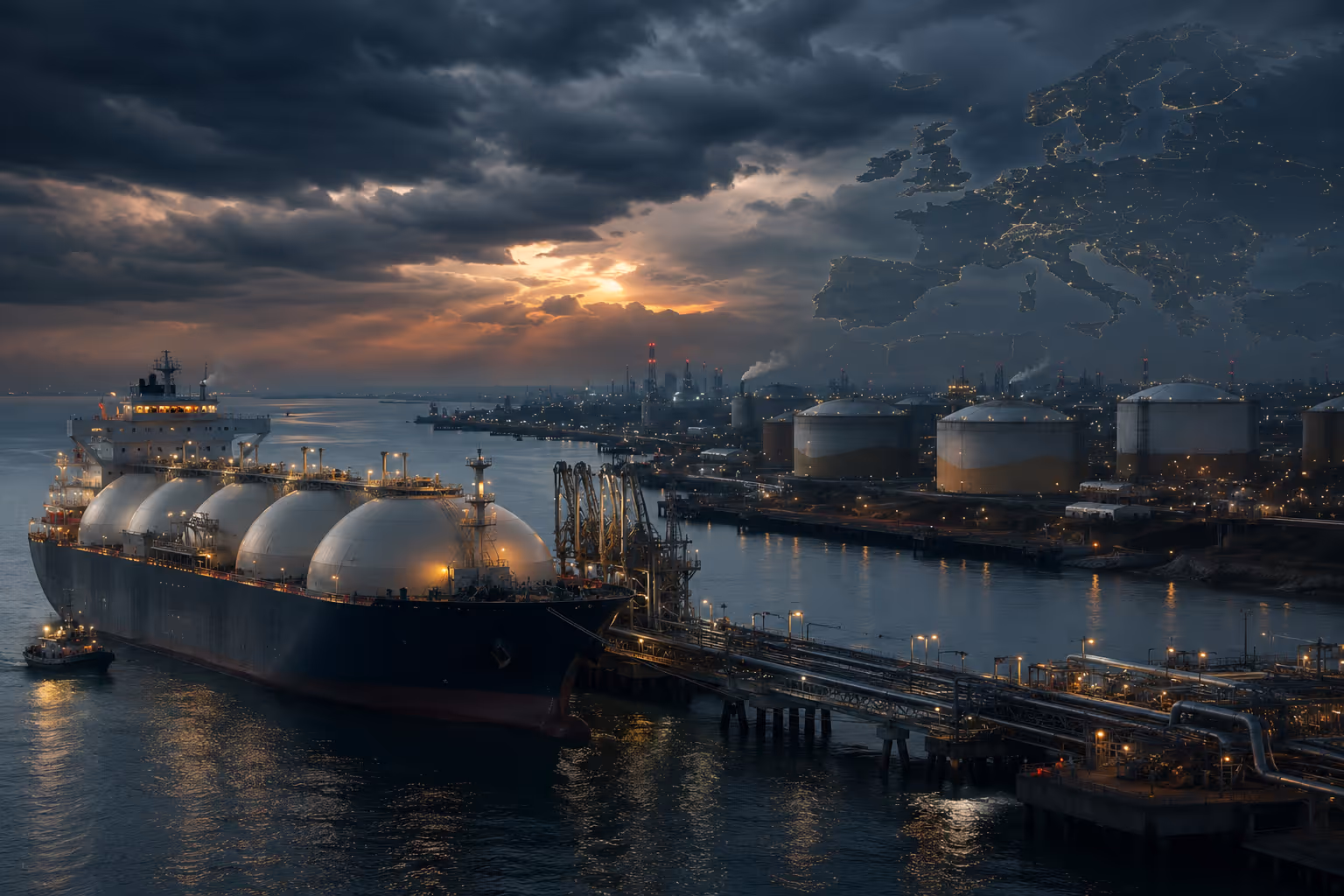 LNG-Ebbe in Speichern: Kauft Europa für den Winter zu spät? | Symbolbild KI-generiert © 2026 EMH AG JS by OpenAI 5.5