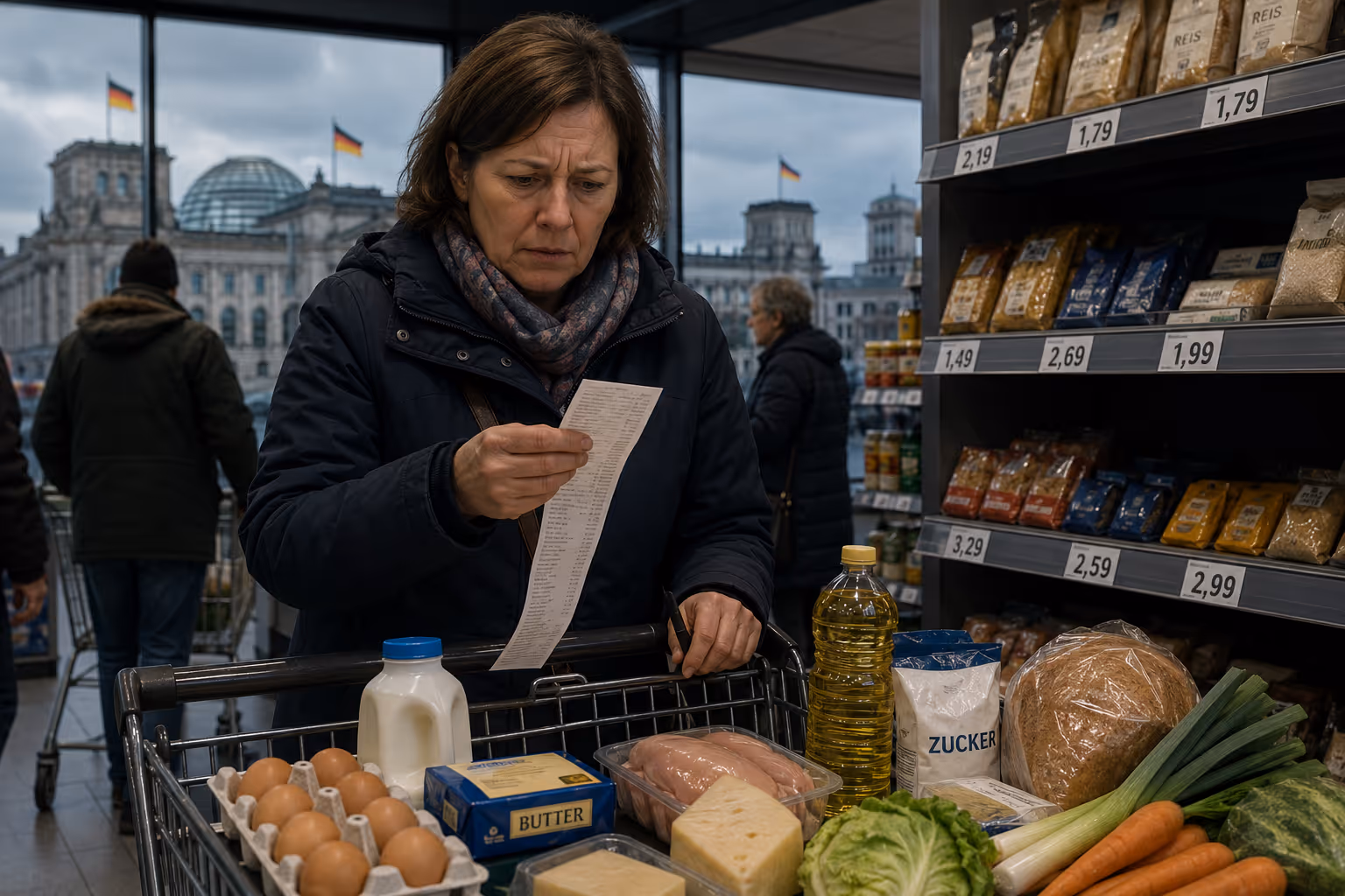 Lebensmittel 36 Prozent teurer: Schaut die Regierung zu? | Symbolbild KI-generiert © 2026 EMH AG JS by OpenAI 5.5