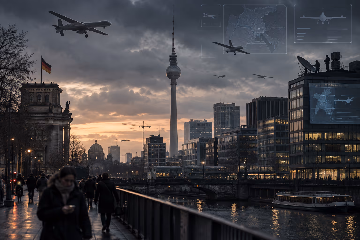 Berlin auf DefTech-Kurs: Hauptstadt der Technokriege? | Symbolbild KI-generiert © 2026 EMH AG JS by OpenAI 5.5