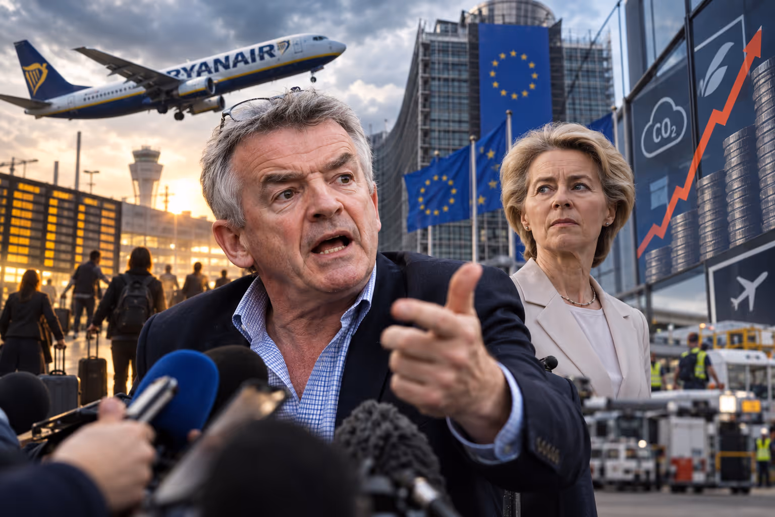 Ryanair-Chef: Von der Leiden redet Europa teuer? | Symbolbild KI-generiert © 2026 EMH AG JS by OpenAI 5.5